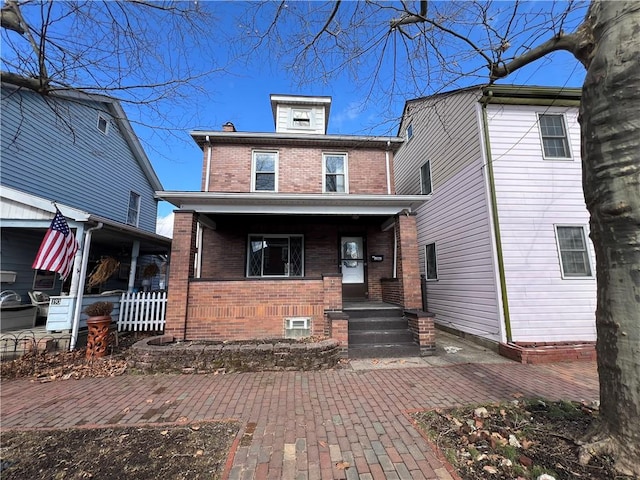 view of front of property with covered porch