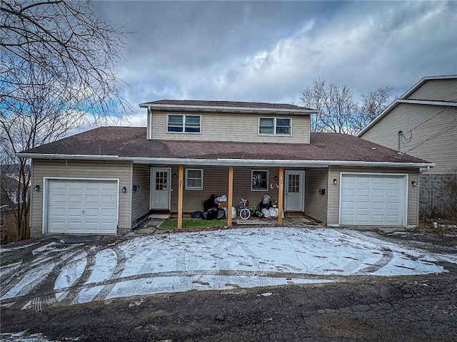 view of property featuring a garage