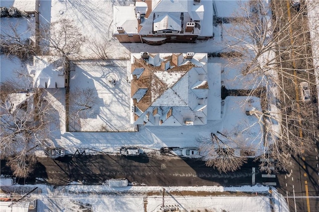 view of snowy aerial view