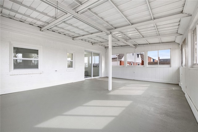 view of unfurnished sunroom