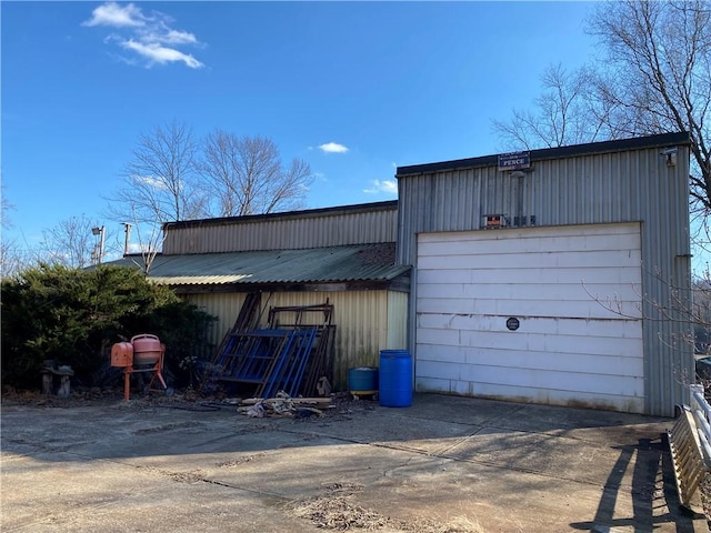 view of garage