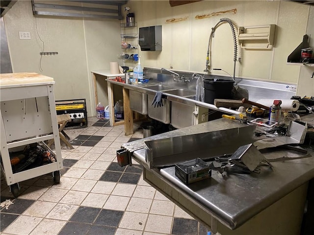 kitchen with stainless steel counters