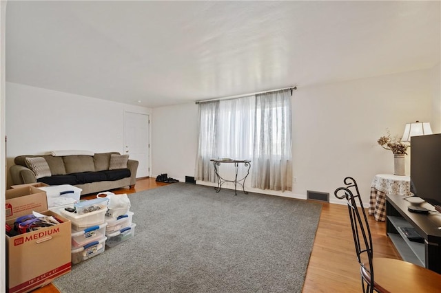 living room with wood-type flooring