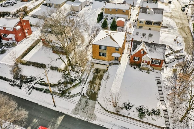 view of snowy aerial view