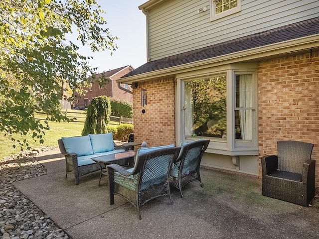 view of patio featuring outdoor lounge area