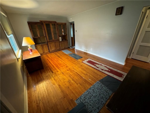 living room with hardwood / wood-style flooring