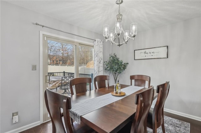 dining area featuring dark hardwood / wood-style flooring