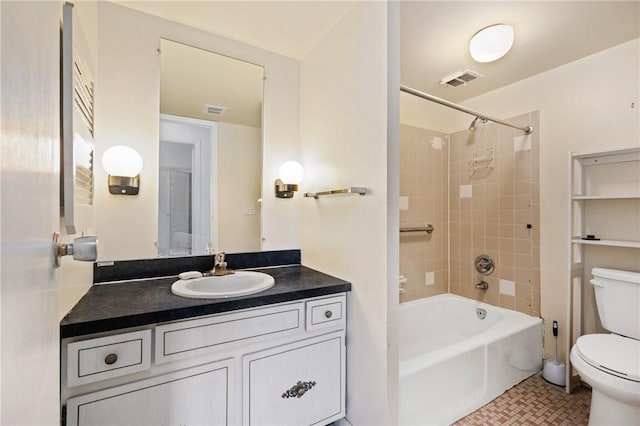 4402 Charlemagne Cir, Ross Twp, PA 15237 - bathroom with toilet, vanity, bathtub / shower combination, and tile patterned flooring