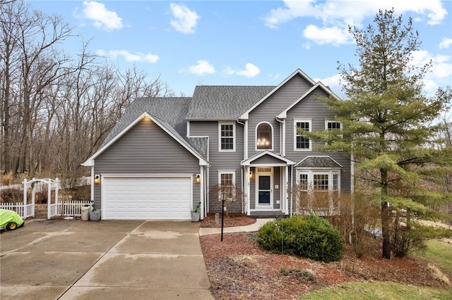 view of front of house featuring a garage