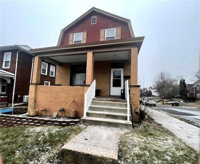 view of front of home with covered porch