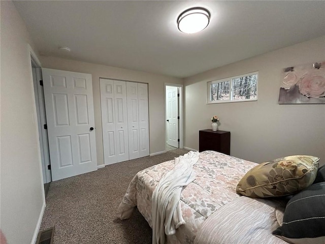 carpeted bedroom featuring a closet