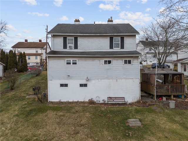 exterior space featuring a gazebo and a yard