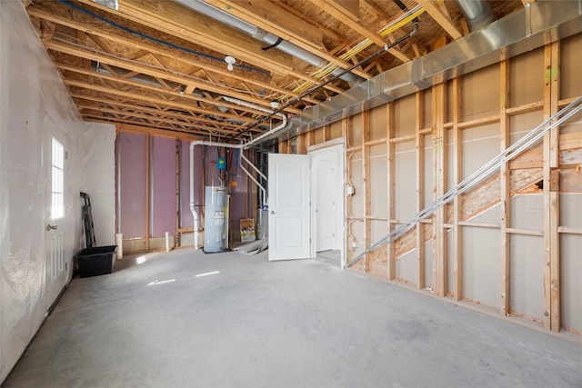 basement featuring water heater