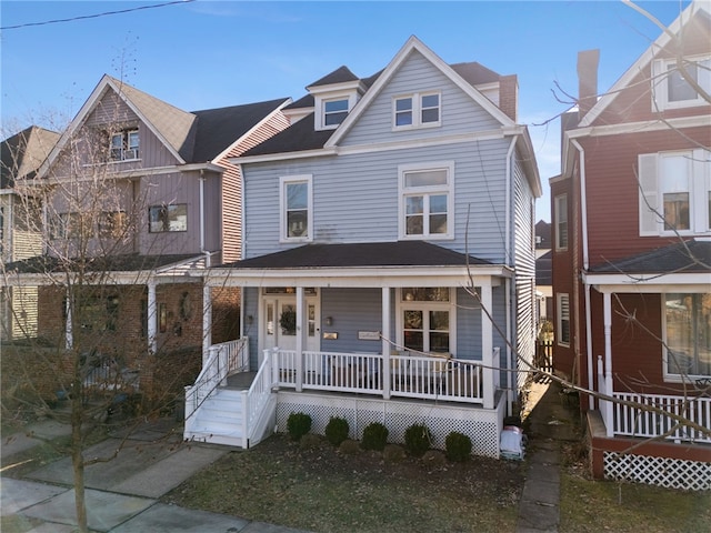 view of front facade featuring a porch