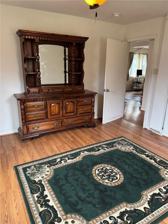 bedroom featuring light hardwood / wood-style floors