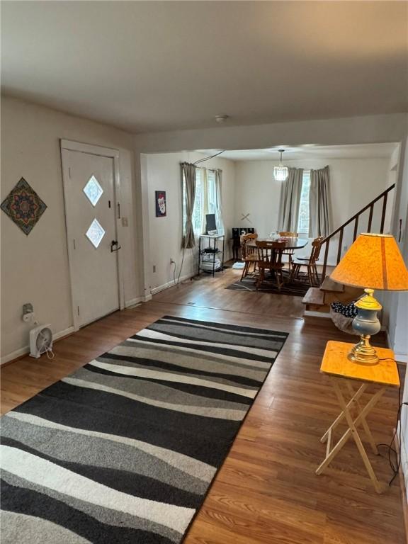 entrance foyer with hardwood / wood-style flooring