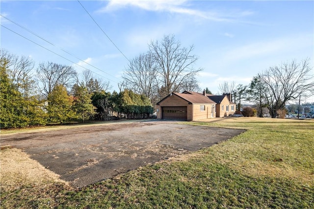 exterior space with a garage