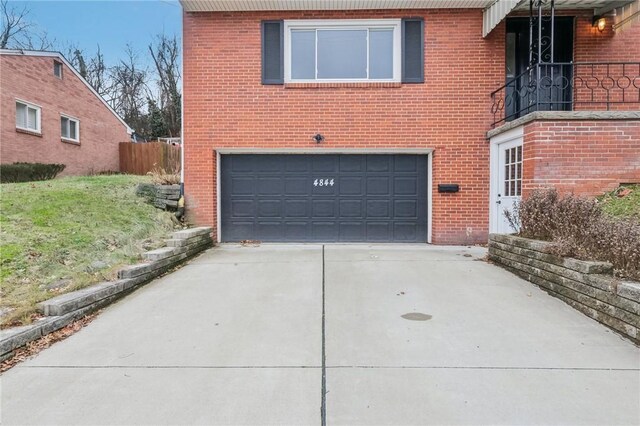 view of garage