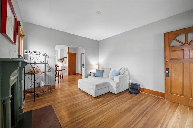 living room featuring hardwood / wood-style floors