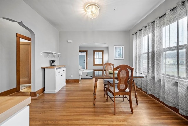 dining room featuring light wood-type flooring