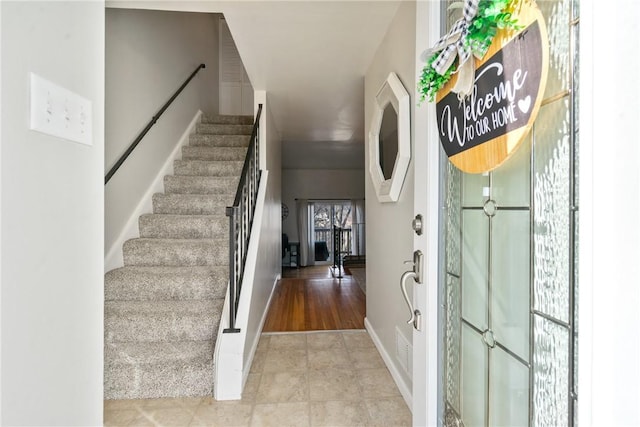 view of tiled entrance foyer