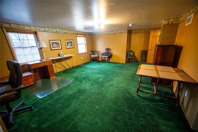 interior space featuring carpet floors