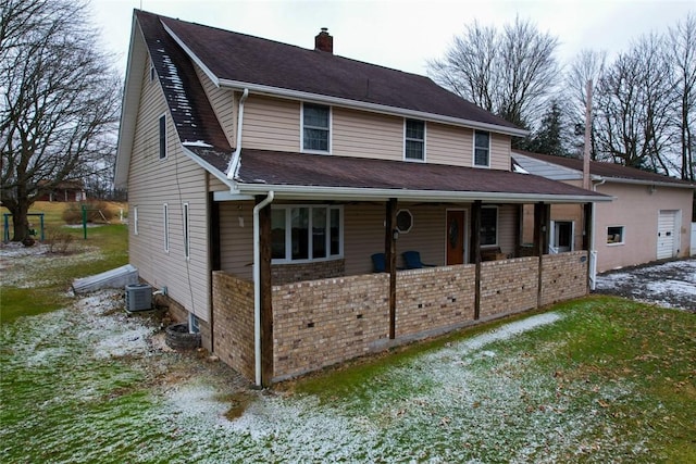 view of front facade with central AC