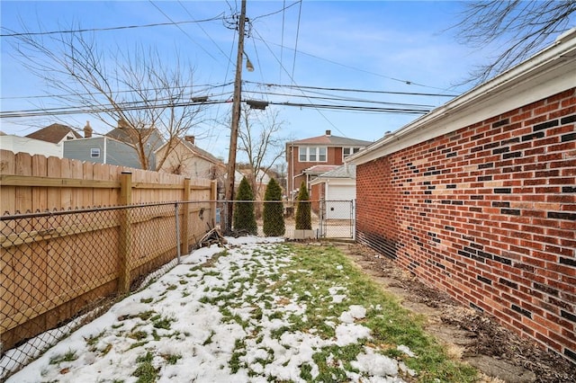 view of snowy yard