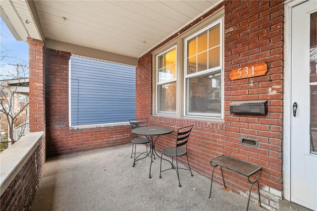 view of patio with a porch