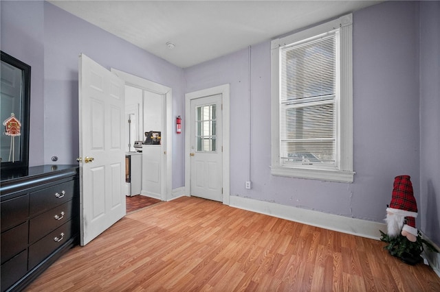 foyer entrance featuring light hardwood / wood-style floors