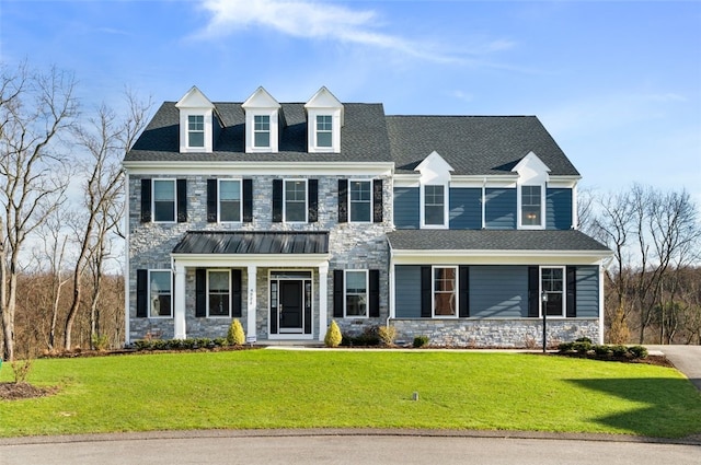 view of front facade with a front lawn