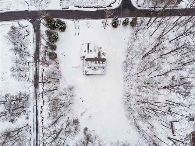 view of snowy aerial view