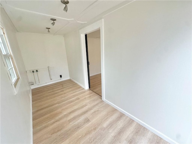 unfurnished room featuring light hardwood / wood-style flooring