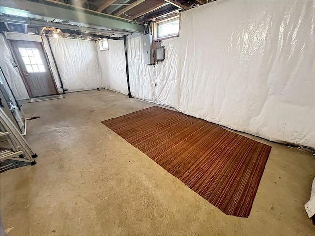 below grade area featuring electric panel