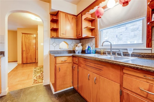 kitchen with sink and backsplash