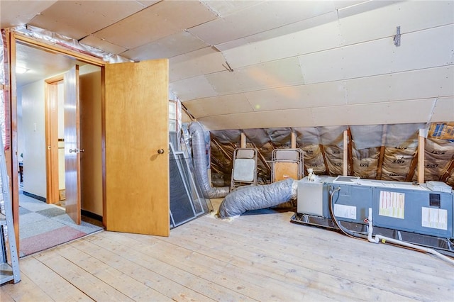 view of unfinished attic