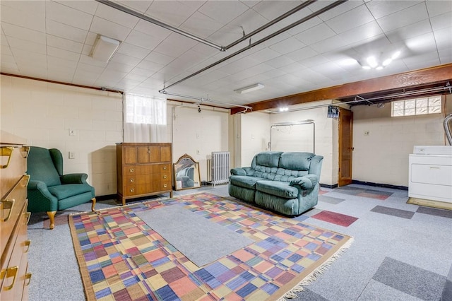 basement with washer / clothes dryer