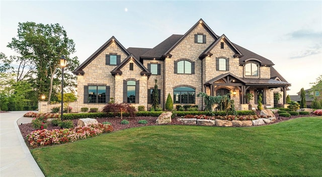 view of front of home with a front yard