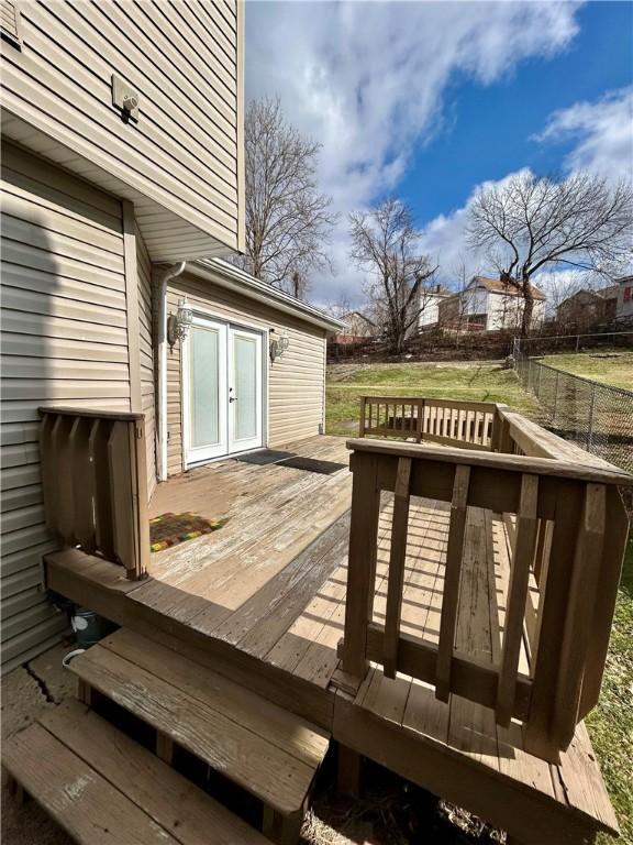 deck featuring french doors