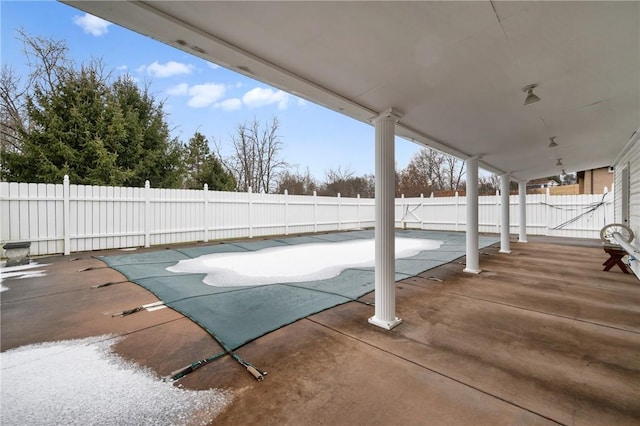 view of pool featuring a patio area