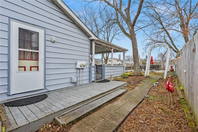 view of yard featuring a deck