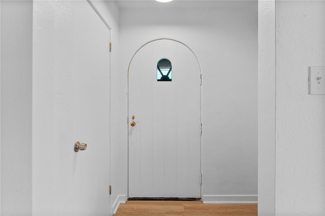 foyer featuring light wood-type flooring