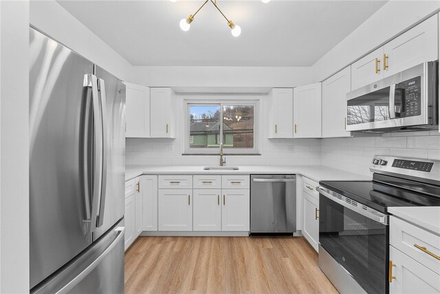 kitchen with white cabinetry, sink, and appliances with stainless steel finishes