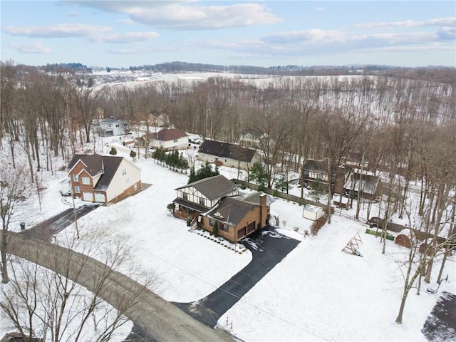 view of snowy aerial view