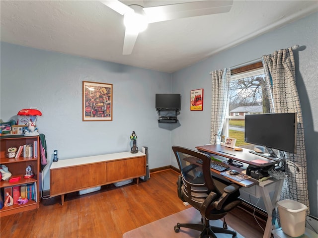 office with hardwood / wood-style floors