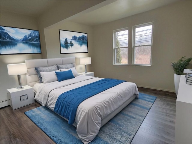 bedroom featuring dark wood-type flooring