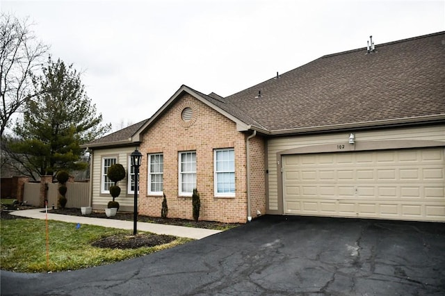 view of front facade with a garage