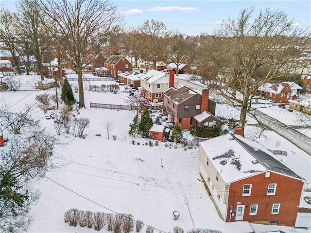 view of snowy aerial view