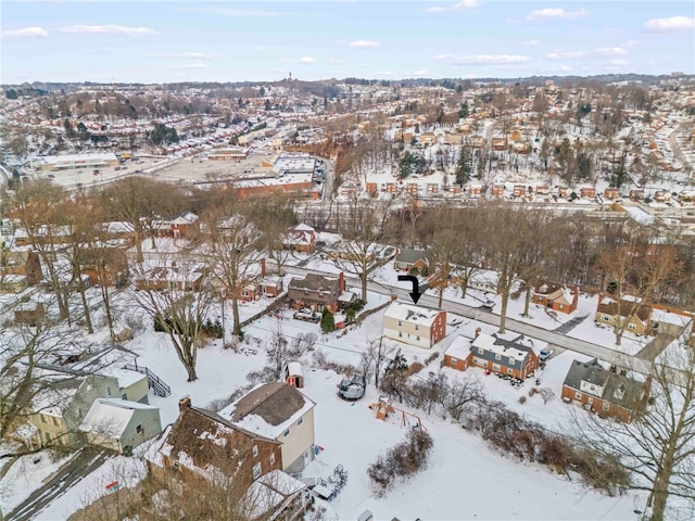 view of snowy aerial view