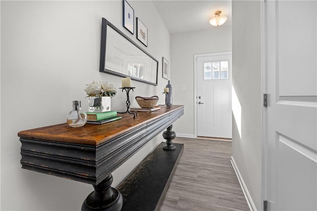 entryway featuring hardwood / wood-style floors